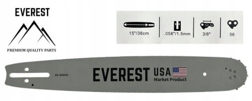Prowadnica EVEREST 38cm, 3/8" 1,5mm 56 ogniw, 26-06020